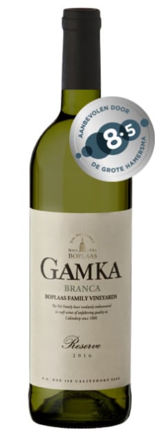 Boplaas GAMKA Branca | Zuid-Afrika | gemaakt van de druiven Chardonnay, Chenin Blanc, Grenache Blanc, Roussanne, Verdelho en Viognier