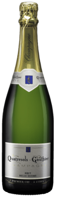 Quatresols Gauthier Champagne Brut Belle Estime Premier Cru 0,375L | Frankrijk | gemaakt van de druiven Chardonnay, Pinot Meunier en Pinot Noir