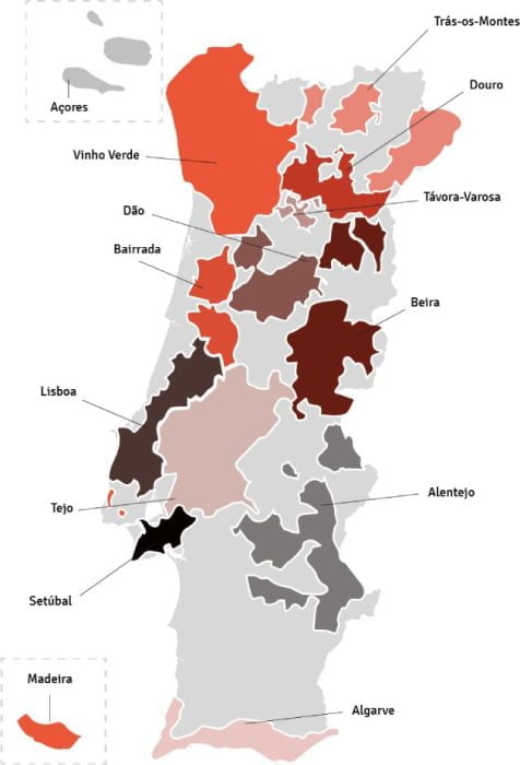 Wijnland Portugal | Kaart met wijnstreken