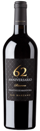 San Marzano Primitivo di Manduria DOP Anniversario 62 Riserva | Italië | gemaakt van de druif Primitivo